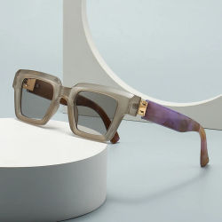 SO & EI, gafas de sol cuadradas a la moda para mujer, gafas de sol de lujo, marca Vintage de diseñador, Color caramelo, gafas con gradiente transparente, gafas de sol Punk para hombre