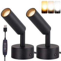 Foco LED para interiores, luces de 5W, 3000K/4000K/5000K, foco interior regulable con memoria para iluminación decorativa de pared de plantas, paquete de 2