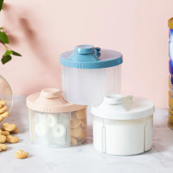 Caja de almacenamiento de alimentos para bebés con 4 compartimentos, leche en polvo para recién nacidos, cosas para bebés, aperitivos, contenedor, dispensador de fórmula portátil