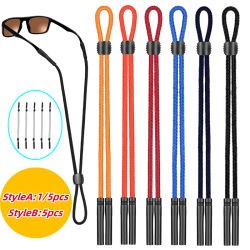 1/5 Uds. Correa deportiva para gafas, soporte para gafas de sol, retenedor de gafas para hombres y mujeres con hebillas ajustables, cadena para gafas de lectura