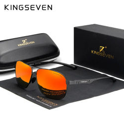 Marca KINGSEVEN, gafas de sol para hombre, gafas de sol polarizadas de aluminio UV400 con espejo para mujer