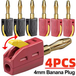 Conector Banana portátil de 32A y 4mm, conexión rápida sin soldadura, conectores Banana chapados en oro de alta corriente, amplificador de altavoces de Audio de cobre