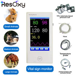 Monitor de Signos Vitales Veterinarios Resoxy, NIBP, SPO2, TEMP, PR, Multiparámetros, para Suministros y Accesorios Médicos Veterinarios