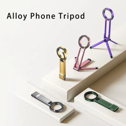 Trípode de teléfono de aleación montado en mosquetón para iPhone trípode magnético portátil de doble cara soporte de mango de teléfono de montaje de escritorio