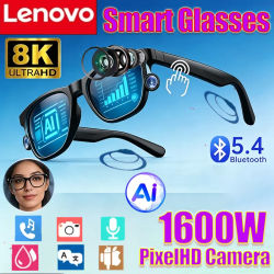 Gafas de sol inteligentes con cámara Lenovo 8K, Bluetooth, llamadas, reproductor de música, traductor, asistente de voz, fotocromáticas, para mujeres y hombres
