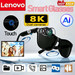 Lentes Inteligentes Lenovo NUEVAS con IA 8K, Multifuncionales, Traducción, Llamadas Bluetooth, Reproductor de Música, Asistente de Voz, para Hombres y Mujeres