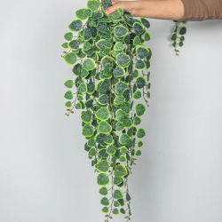 enredaderas colgantes artificiales de 60-80cm, plantas de eucalipto tropicales, hoja de dinero de plástico, ratán colgante de pared para decoración del jardín del hogar y la boda