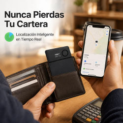 Tarjeta Rastreadora Inteligente Bluetooth Compatible con Apple AirTag para Cartera, Bolso, Maleta y Llaves, Localizador GPS Antipérdida