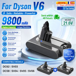 Batería de repuesto de 21.6V 6.8Ah/9.8Ah/12.8Ah para aspiradora Dyson V6 DC58 DC59 DC62 SV03 SV04 SV09 Animal Motorhead Absolute Fluffy, almacén en Polonia.