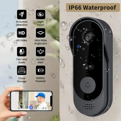 Timbre de puerta inteligente Tuya, monitores de visión nocturna a prueba de agua, cámara de vídeo HD, timbre con WIFI de 2,4G, intercomunicador inalámbrico por voz