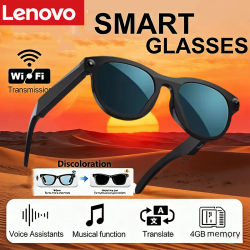 Lentes Inteligentes con IA de Lenovo, Nuevas, 1200MP HD, Cambio de Color, Traducción Chat GPT, Cámara, Llamadas Bluetooth, Asistente de Voz, Control de Música