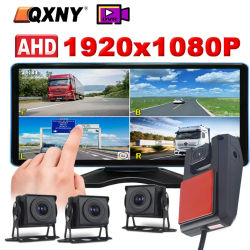 10,36 "AHD 4 canales Monitor grabación DVR 1080P caja negra cámara de visión trasera camión vehículo pantalla táctil soporte