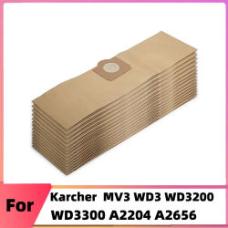 Bolsas de polvo de papel para Karcher MV3 WD3 WD3200 WD3300 A2204 A2656 WD3.500P SE4001 SE4002 para Rowenta RB88 RU100 piezas de aspiradora