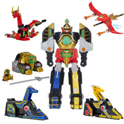 Figura de Acción Power Rangers Mega Thunderzord de Playmates, Robot Combinador Definitivo Re-Ignition, Colecciona Lord Zedd, Tigerzord, Dinozords