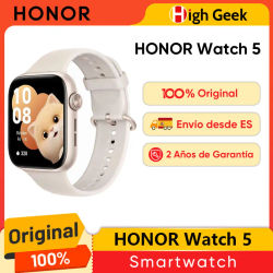 Versión Global HONOR Watch 5 Smartwatch Seguimiento GPS preciso Escaneo rápido de salud Pantalla grande de 1,85 pulgadas Batería de larga duración de hasta 15 días Compatible con GPS IP68