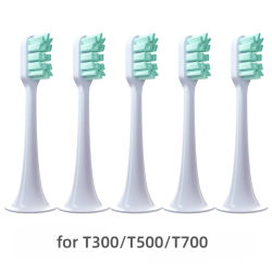 Cabezales de repuesto para XIAOMI MIJIA T300/500, cepillo de dientes eléctrico sónico, aspiradora DuPont, cerdas suaves, boquillas adecuadas, 5 uds.