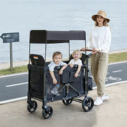 Cochecito Doble para Bebés 2 en 1, Plegable y Ligero, Convertible en Carrito de Camping, Ideal para Viajes y Paseos al Aire Libre