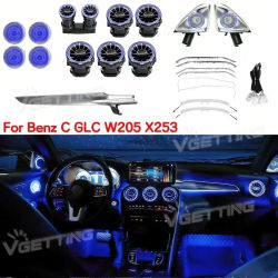 Lámpara LED de ambiente RGB de 64 colores para mercedes-benz C GLC W205 X253 2014 - 2019 ventilación de turbina decoración de altavoz de luz ambiental