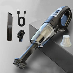 Aspirador de coche portátil de 120W, aspirador inalámbrico de mano con carga USB, potente succión para Auto/hogar/oficina/pelo de mascota