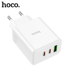 HOCO-Adaptador de carga rápida C126A PD40W Dual USB C para iPhone 15/14/13 Pro Max PD QC3.0, cargador de teléfono de viaje de pared para Samsung S23