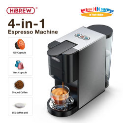 Máquina de café HiBREW 5 en 1 cápsulas múltiples Espresso Dolce leche, Nespresso, cápsulas ESE y cafetera en polvo de Metal inoxidable H3A