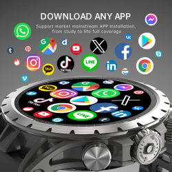 NUEVO reloj inteligente Q85 Tarjeta SIM de red 4G 1,43 pulgadas AMOLED 466*466 con extraíble 180 ° Descarga de aplicaciones de cámara giratoria de 2MP Smartwatch