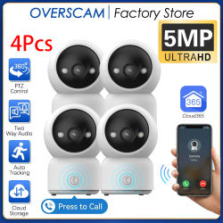 Cámara IP de 5MP con un Solo Clic, Cloud365, Cámara de Vigilancia Inalámbrica WiFi para Interiores, Seguimiento Automático, CCTV, Monitor para Bebés