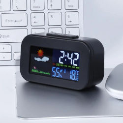 Reloj de estación meteorológica con pantalla a color: monitor de temperatura y humedad, retroiluminado para niños y adolescentes, perfecto para dormitorio y dormitorio