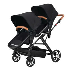 Cochecito Doble Multifuncional para Bebés Gemelos, Puede Sentarse y Recostarse, Cochecito Doble con Amortiguador, Plegable, Carrito para Niños