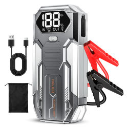 Arrancador de Coches Portátil de 26800mAh y 1500A de Pico, Batería Externa de 12V, Cargador de Arranque para Coches de Gasolina y Diésel