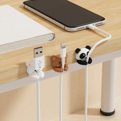 WORTHBUY Soporte organizador de cables de escritorio, Clips enrolladores, autoadhesivos, gestión de cables de datos para teléfono móvil