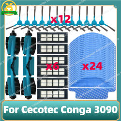 Para Cecotec Conga 3090 cepillo lateral de rodillo principal filtro Hepa paño de mopa trapo accesorios de Robot aspirador Kit de piezas de repuesto