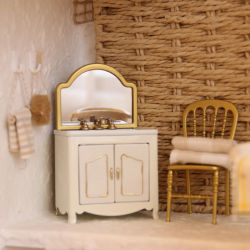 Muebles de Casa de Muñecas en Miniatura, Escala 1:12, Bañera de Hierro, Lavabo, Inodoro, Adecuados para Decoraciones de Baño de Casa de Muñecas