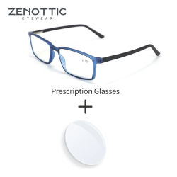 Gafas graduadas rectangulares ZENOTTIC, gafas ópticas progresivas, gafas antiluz azul para miopía e hipermetropía para hombres