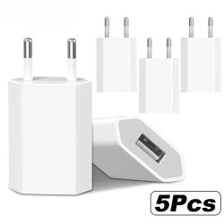 Cargador USB Universal de 1-3 piezas con enchufe europeo de 5V 1A, cargador de pared de carga rápida para teléfono móvil, para iPhone 15, 14, Samsung, Xiaomi, Huawei