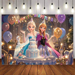 Fondo de Pantalla con Diseño de las Princesas Elsa y Anna de Frozen, Decoración para Fiestas de Cumpleaños de Niñas, Artículos para Baby Shower, Fondo para Fotos