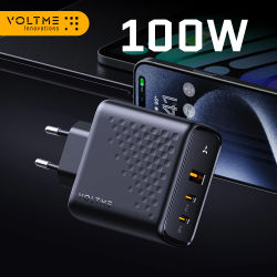 Cargador VOLTME 100W GaN para Macbook Tablet cargador USB tipo C cargador de carga rápida para iPhone 15 14 13 12 carga rápida 4,0 3,0