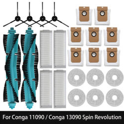 Repuestos para Aspiradora Cecotec Conga 11090 Conga 13090 Spin Revolution: Rodillo Principal, Cepillo Lateral, Filtro HEPA, Paño de Limpieza, Bolsa para Polvo