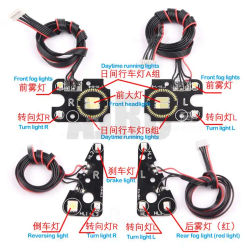 Juego de luces de mejora de enlace para Trx-4 Defender, faros de conexión inalámbricos Bluetooth/luces de circulación diurna/señales de giro/reversa