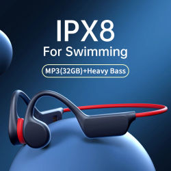 Auriculares de conducción ósea inalámbricos Bluetooth IPX8 reproductor de MP3 resistente al agua auriculares de gancho de oreja de alta fidelidad con micrófono para nadar