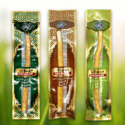 3 Palitos de Miswak de Diferentes Sabores - Plantas Árabes Naturales para Dientes Saludables y Aliento Más Fresco (Menta, Original y Clavo)