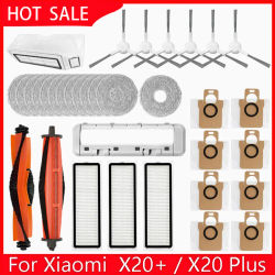 Piezas de repuesto para Robot aspirador Xiaomi X20 + / X20 Plus, accesorios, cepillo principal, Cepillo Lateral, filtro Hepa, paño de mopa, bolsa de polvo