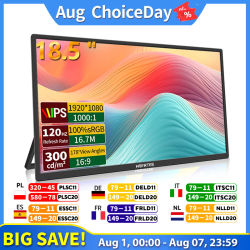 HGFRTEE Monitor portátil de 18,5 pulgadas y 100Hz con soporte de orificio VESA, pantalla extendida para juegos de PC, ADS-IPS, soporte de pantalla grande tipo C HDMI