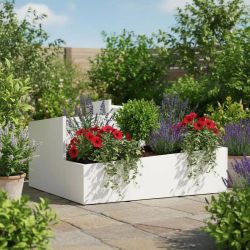 Jardinera elevada, 80x80x50 cm. Hecho de materiales resistentes y duraderos, ideal para cultivar flores, plantas verdes y vegetales.