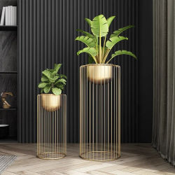 Soporte Metálico para Plantas, para Balcón, Sala de Estar, Jardín, Decoración del Hogar, Soporte de Hierro Dorado para Flores - Moderno y Elegante, para Interiores y Exteriores