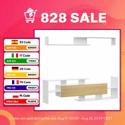 HOMCOM Mueble de Salón para TV con Mesa 153,6x25x42 cm Estante 150x14,5x16,3 cm