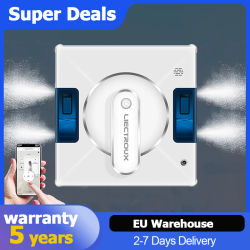 (CódiRobot Limpiador de Ventanas Liectroux YW509, Pulverizador de Agua de 4 Vías, Robot Limpiacristales para Pisos, Memoria Inteligente, Robot Aspirador para Ventanas, Sensor Láser,Robot de Limpieza