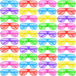 Gafas de neón con lentes de persiana para fiesta, 6/12 unidades, gafas de sol de plástico con ranuras estilo años 80, accesorios para fiestas, decoración de cumpleaños