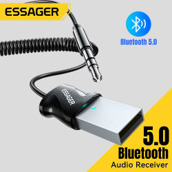 Essager-receptor de Audio con Bluetooth 5,0, Dongle USB a conector Aux de 3,5mm, para altavoces de coche, receptor inalámbrico ESTÉREO