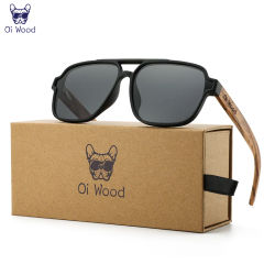 Oi gafas de sol de madera para hombre, gafas de sol de madera, gafas polarizadas para hombre, gafas de protección UVA y B respetuosas con el medio ambiente